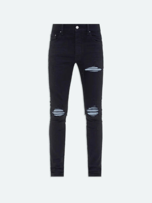 Amiri Men's MX1 Suede-Patch Skinny Jeans Enforce Records